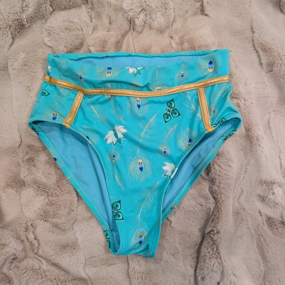 Her Universe Turquoise and Gold Bikini Bottoms